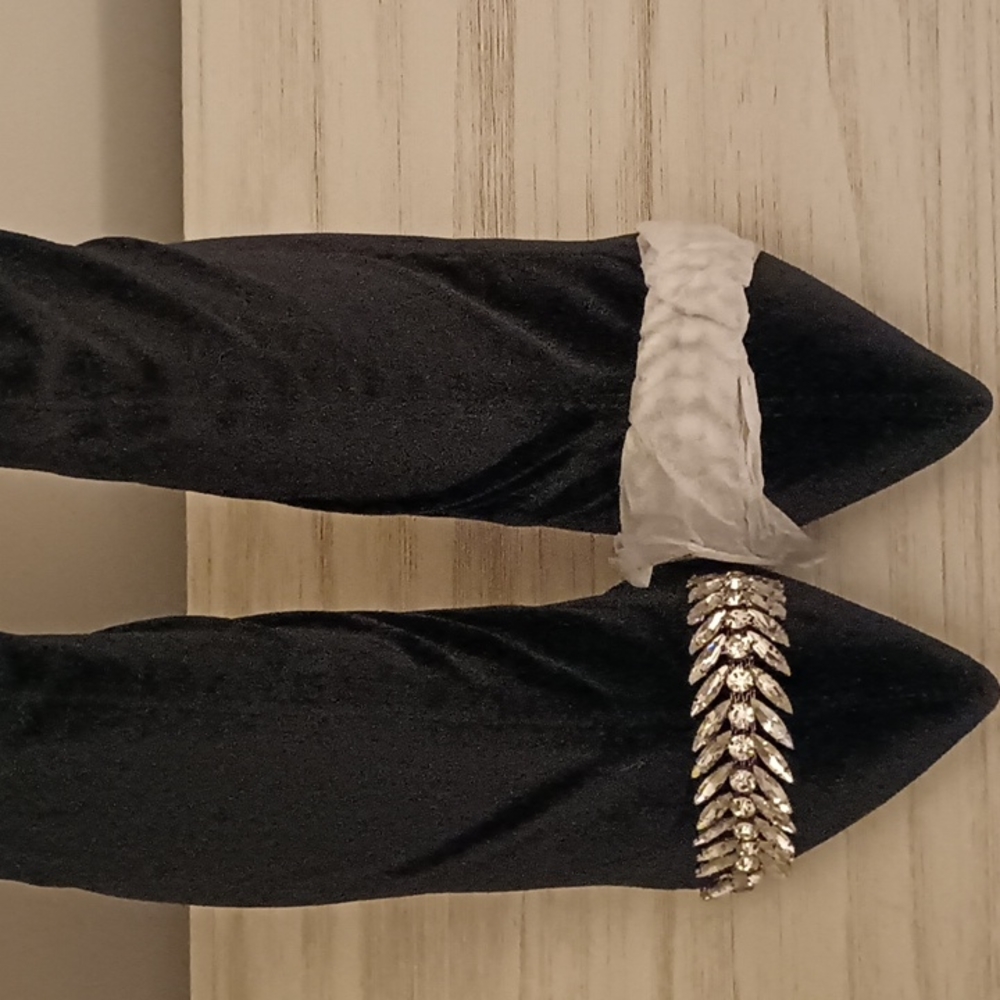 Public Desire black velvet booties